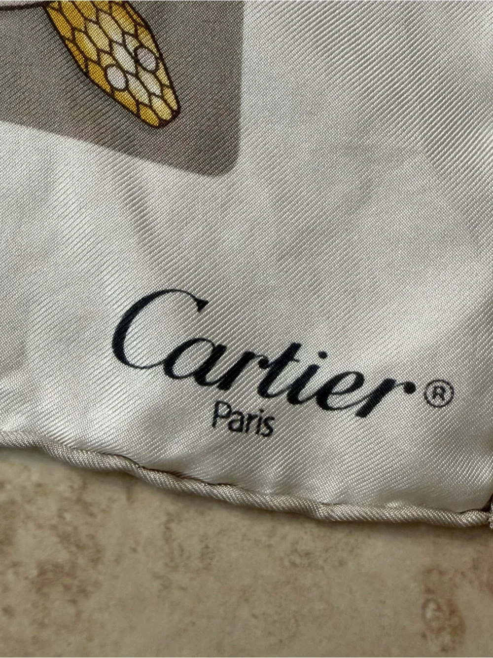 Cartier Vintage Pink and Gold Silk Scarf with Nautical Chain Motif